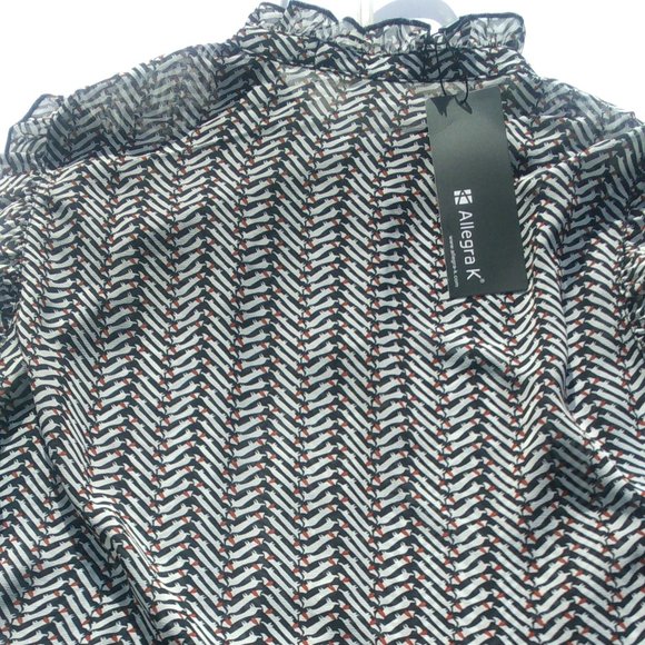 Allegra K Print Sleeveless Blouse NWT - Picture 2 of 5